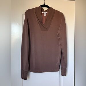 Athleta Chocolate V-Neck Sweatshirt